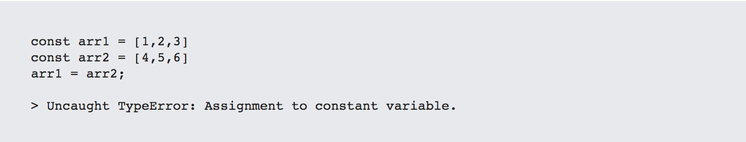 Uncaught TypeError: Assignment to constant variable.