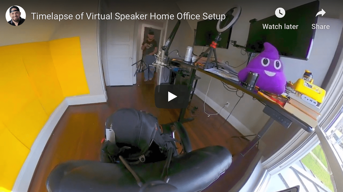 Brian Fanzo setting up his home studio for virtual keynotes 