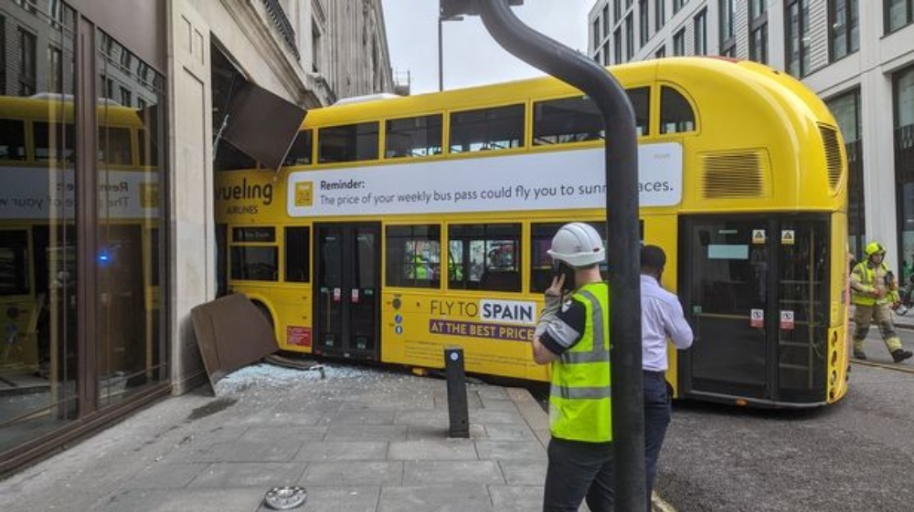 Double-Decker Bus Crashes into Central London Building